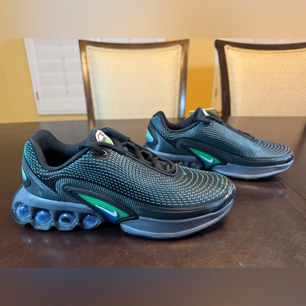 New Nike Air Max DN Black Green Sneaker Shoes Size US 6.5Y